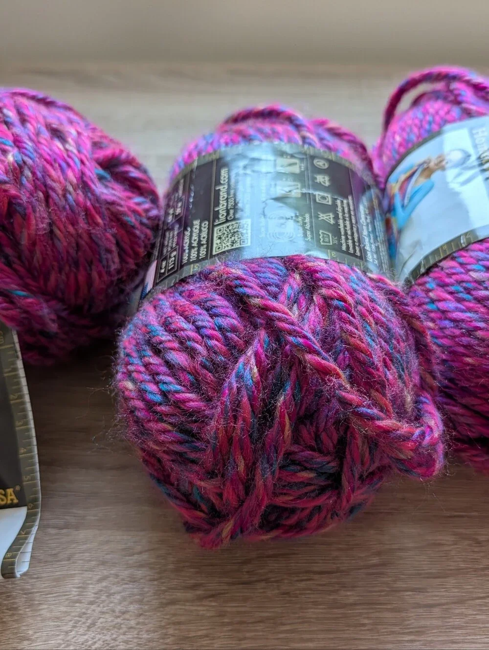 3 Skeins Lion Brand Hometown USA Yarn Phoenix Azalea, All are the Same Dye Lot